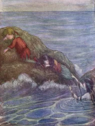 Lagune, wo sie vor Hook flüchteten