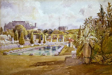 Ansicht eines Schlossgartens in Frankreich