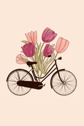 Fahrrad und Blume: Amsterdam