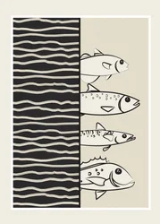 Grafische schwimmende Fische