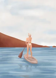 Friedliche Paddleboard-Reise