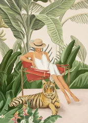 Frau Tiger tropischer Rückzugsort