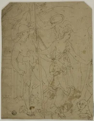Szene mit Merkur und Minerva