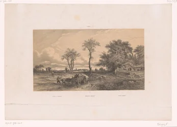 Bauernwagen mit Ochsen in einer ungarischen Landschaft