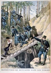 Französische Militärmanöver in den Vogesen, 1896