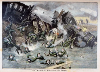 Militärzugunfall in Dorpat, Russland, 1897