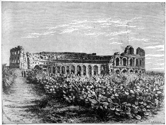 Das Amphitheater von El Jemm, um 1890
