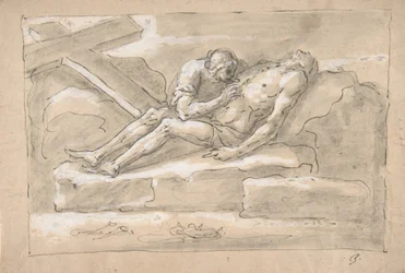 Der tote Christus, betrauert von der Magdalena, die seine Seitenwunde verehrt, 1787-1863
