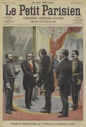 Präsident Emile Loubet von Frankreich empfängt Paul Kruger, ehemaligen Präsidenten von Transvaal