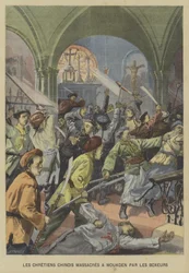 Der Boxeraufstand: Chinesische Christen von Boxern in Mukden, Mandschurei, massakriert