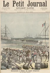 Landung der senegalesischen Truppen am neuen Kai in Cotonou, aus 