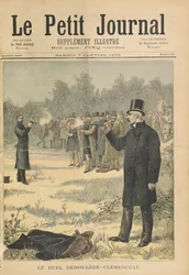 Das Duell zwischen Paul Déroulède (1846-1914) und Georges Clemenceau (1841-1929), Illustration aus „Le Petit Journal“, 7. Januar 1893