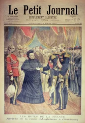 Die französischen Gastgeber: Die Ankunft der Königin von England in Cherbourg, Titelseite von 
