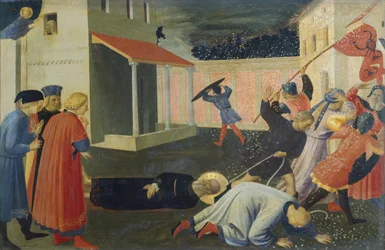 Das Martyrium des Heiligen Markus, Detail der Predella, Tabernakel der Leinenweber