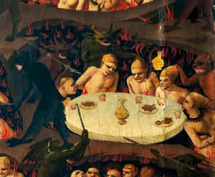 Das Jüngste Gericht von Giovanni da Fiesole, bekannt als Fra Angelico (circa 1400-1455), Tempera auf Holz