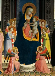 Madonna und Kind auf dem Thron mit Heiligen (Detail)