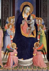 Madonna mit Kind und Engeln (Detail des Altars von St. Dominikus oder Pala di Fiesole)