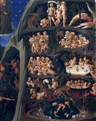 Das Jüngste Gericht: Hölle. Die Seelen der Verdammten in den Kreisen der Hölle