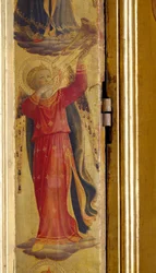 Engel spielt eine Trompete (Detail)