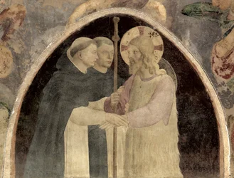 Christus begrüßt zwei Dominikanermönche (Detail)