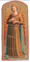 Engel von Fra Angelico mit Musikinstrument, um 1910