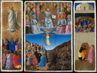 Triptychon des Jüngsten Gerichts, der Himmelfahrt und Pfingsten