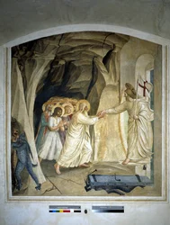 Der Abstieg in den Limbus. Fresko von Guido di Pietro