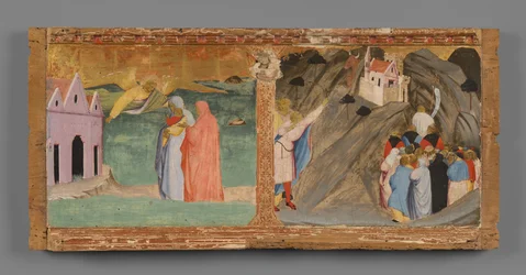 Predella: Zwei Szenen aus der Legende des Heiligen Michael