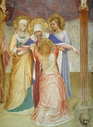 Die Kreuzigung: Die Jungfrau und Begleiter (Detail)