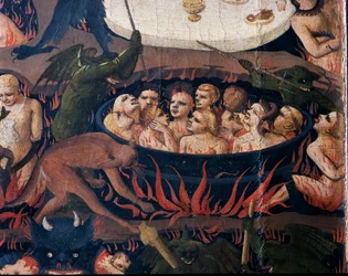 Das Jüngste Gericht: Hölle - Die Seelen der Verdammten, die in den Kreisen der Hölle gefoltert werden, 1432-1435