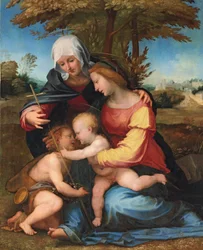 Die Madonna und das Kind in einer Landschaft mit der heiligen Elisabeth und dem kleinen Johannes dem Täufer, 1516