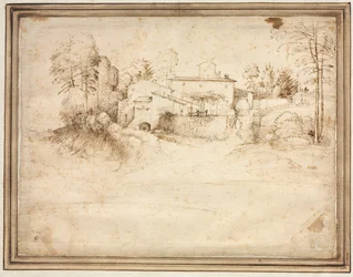 Bauernhaus am Hang eines Hügels