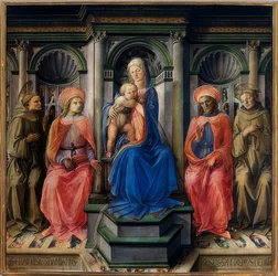 Thronende Maria mit Kind und den Heiligen Franz von Assisi, Damian, Kosmas und Antonius von Padua