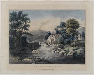 Der Mühlbach, veröffentlicht von Currier & Ives, New York