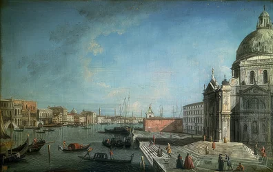 Ansicht des Canal Grande von der Ponte degli Scalzi. Rechts im Bild die Kirche Santa Maria di Nazareth