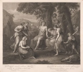 Bacchus lehrt die Nymphen inmitten einsamer Felsen, Verse zu verfassen