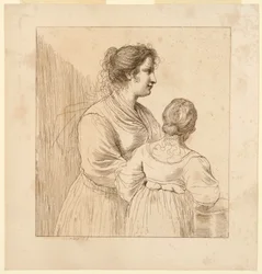 Zwei junge Frauen, eine mit dem Rücken zum Betrachter