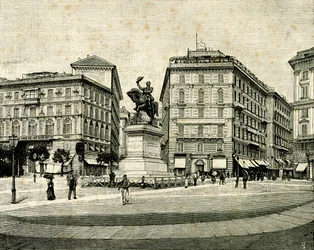 Denkmal für Viktor Emanuel II. (1820-1878), Piazza Corvetto, Genua, Ligurien, Italien