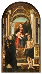 Nördliches Querschiff, Altar des Heiligen Nikolaus, Madonna auf dem Thron und Kind, Heilige Anna, Heilige Nikolaus von Tolentino und Hieronymus