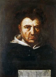 Porträt von Tommaso Campanella (1568-1639), italienischer Dominikanerphilosoph, Gemälde von Francesco Cozza (1605-1682), ca. 1630