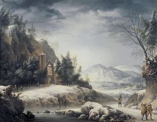 Winterlandschaft mit Figuren