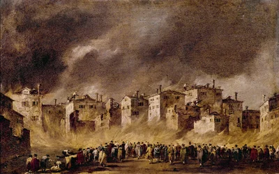 Feuer im Öldepot in San Marcuola, 1790