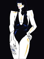 Modefigur in Schwarz