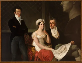 Porträt der Familie Cicognara mit der Büste von Antonio Canova