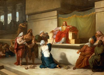 Das Urteil Salomos, von Francesco Hayez (1791-1882), Öl, 54,4 x 75 cm