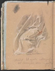 Verona Skizzenbuch: Draperiestudie mit Fuß und Inschrift Seite 88, 1760