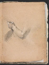 Verona-Skizzenbuch: Linker Arm und Hand, Seite 75, 1760
