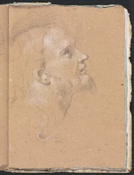Verona Skizzenbuch: Männlicher Kopf im Profil, Seite 91, 1760