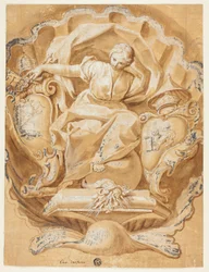 Allegorische Figur mit den Wappen von Alexander VIII (Ottoboni) und dem Papsttum