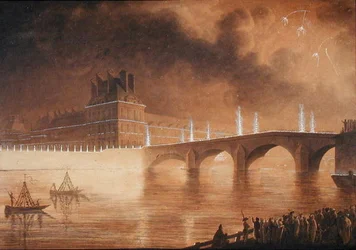 Beleuchtung des Kais und der Pont des Tuileries